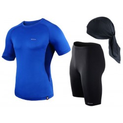 spodenki + koszulka termoaktywna do biegania BERENS niebieski